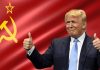 Russian Intelligence Agency Confirms Trump Meddled in US Elections Trump Thumbs Up Soviet Flag