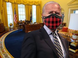 Biden Suffers Near Fatal Heart Attack While Putting on Tenth Mask Biden Suffers Near Fatal Heart Attack While Putting on Tenth Mask